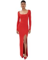 GOOD AMERICAN - Virgo Rib Long Sleeve Gown - Lyst