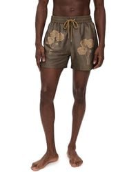Frescobol Carioca - Rio Linear Floral Jacquard Print Swim Shorts 4.25 - Lyst