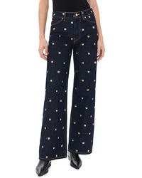 Ulla Johnson - The Willow Embellished Wide Leg Jeans - Lyst