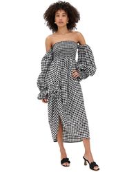 Sleeper - Atlanta Linen Dress With Rose Detail - Lyst