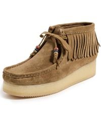 Clarks Trek Wedge Boots in Brown | Lyst