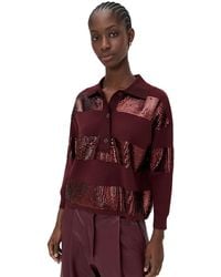 Essentiel Antwerp - Illuminati Striped Sequin Polo - Lyst