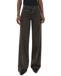 Alice + Olivia - Amazing Low Rise Embellished Baggy Jeans - Lyst