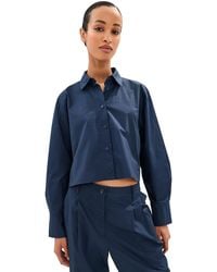 Le Bos - Felicity Boxy Cropped Poplin Button Down Shirt - Lyst