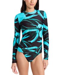 Louisa Ballou - Ouisa Baou Surfer's Paradise Top Turquoise Fower X - Lyst