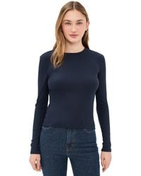 FRAME - The Long Sleeve Rib Crew Tee - Lyst
