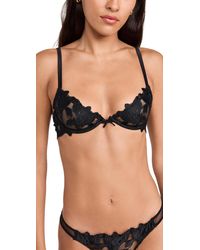 Fleur du Mal - Lily Embroidery Plunge Demi Bra - Lyst