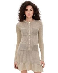 Self-Portrait - Metallic Knit Mini Dress - Lyst