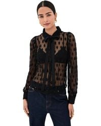 Ulla Johnson - Soraya Lace Neck-Tie Blouse - Lyst