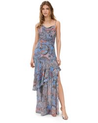 L'Agence - Viola Asymmetrical Cowl Neck Gown - Lyst