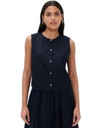 Theory - Sleeveless Button Down Shell - Lyst