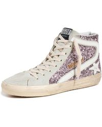 Golden Goose - Slide Glitter And Suede Sneakers - Lyst
