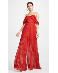 Self-Portrait Red Off Shoulder Jumpsuit