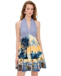 CAMILLA - Ruffle Hem Halter Mini Dress - Lyst