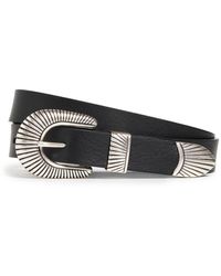 Anderson's - Skinny Western Leather Belt - Lyst