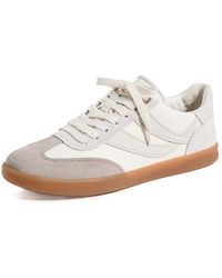Vince - S Oasis-w Lace Up Fashion Sneaker Foam White/hazelstone Grey Leather 9 M - Lyst