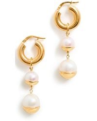 Chan Luu - Pearl Linear Drop huggie Earrings - Lyst