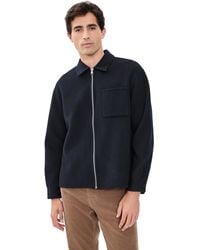 FRAME - Double Face Wool Zip Shirt Jacket - Lyst