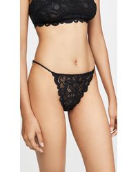 Free People Reese High Rise Tanga Knickers - Black