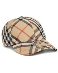 Burberry - Check Twill Baseball Cap - Lyst