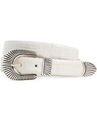 Anderson's - Narrow Western Mock Croc Belt - Lyst