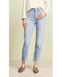Agolde Riley High Rise Straight Crop Jeans - Blue