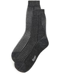 Stems - Fine Ribbed Metallic Crew Socks - Lyst