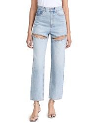 Area - Crystal Slit Jeans - Lyst