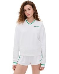 Sporty & Rich - Classic Logo Embroidered V Sweatshirt - Lyst