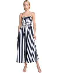 chinese dress ladies Ellis Sleeveless Tie-Front Maxi Dress Blue Dobby Stripe – McCulley's main image 0
