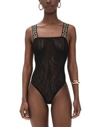 Versace - Tulle Barocco Jacquard + Iconic Elastic Bodysuit - Lyst