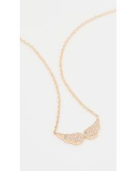 EF Collection 14k Gold Double Angel Wing Necklace - Metallic