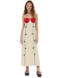 FARM Rio - Multicolor Rose Detailed Sleeveless Maxi Dress - Lyst