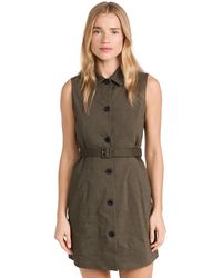 Theory - Belted Military Dress - Lyst