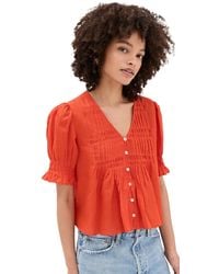 Sea - Zora Solid Button Down Top - Lyst