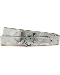 Tory Burch - 1 Miller Floral Embossed Metallic Belt - Lyst