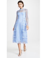 Temperley London Guipure Lace Midi Dress - Blue
