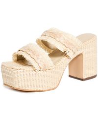 Kaanas - Zumaque Frayed Double Band Basket Weave Platform Sandals - Lyst