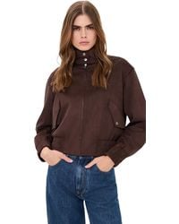 Rag & Bone - Faux Suede Eliza Bomber Jacket - Lyst
