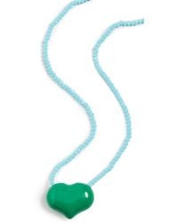 Clare V. - Beaded Heart Necklace - Lyst
