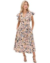 Ulla Johnson - Darya Drop Waist Midi Dress - Lyst