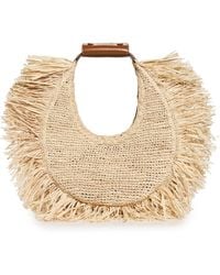 STAUD - Moon Raffia Tote Bag - Lyst