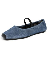 Tory Burch - Runway Ballet Shoes Dark Denim/Perfect, Suede - Lyst