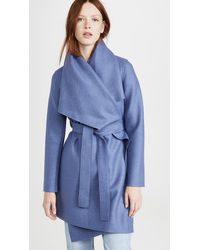 Harris Wharf London Blanket Coat - Blue