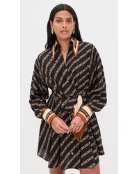 zimmermann shirt mini dress black Zimmermann Illustration Velvet Mini Dress Black/Silver