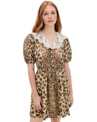 Sea - Claude Print Lace Collared Dress - Lyst