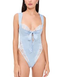 For Love & Lemons - Blair Bow Thong Bodysuit - Lyst