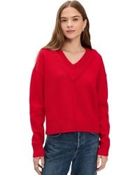 Le Bos - Double V Neck Oversized Pullover Sweater - Lyst