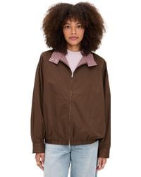 Pixie Market - Plaid Contrast Bomber Jacket - Lyst