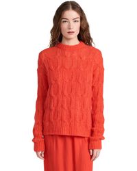 Tibi - Oft Ohair Cabe Crew Neck Eay Puover - Lyst